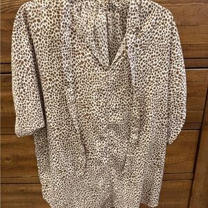SHEIN Brown Leopard Print Blouse